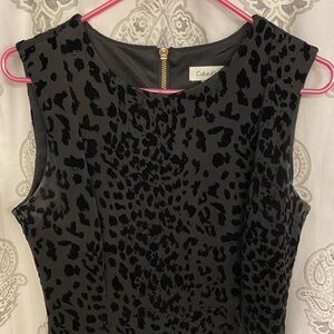 Calvin Klein Black Animal Print Sleeveless Dress - READ DESCRIPTION!